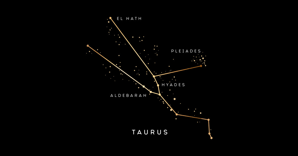 Gold Taurus Zodiac Constellation T Shirt Taurus Constellation T