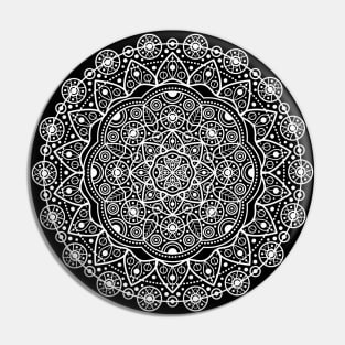 BLACK WHITE MANDALA Pin