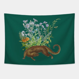 OTTER IN THE GARDEN Tapestry