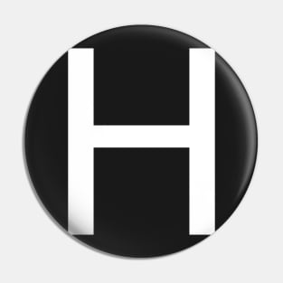 Helvetica H in white Pin