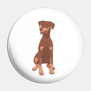 Natural Ear Red Doberman Pin