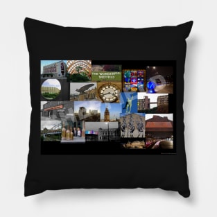 Sheffield collage art Pillow