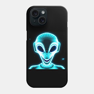 Neon Blue Alien Phone Case