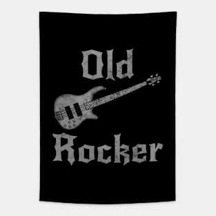 Old Guys Rock, Bass Guitar Father's Day Retirement Bassist Tapestry