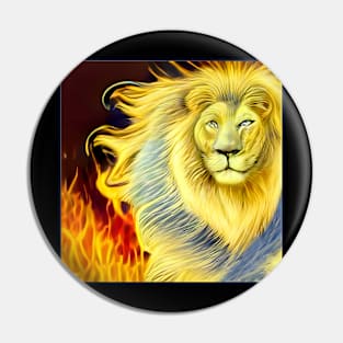 FIERY BLUE LION Pin