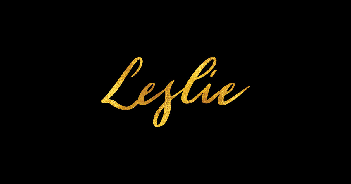 Leslie Name Hand Lettering in Faux Gold Letters - Leslie - Sticker ...