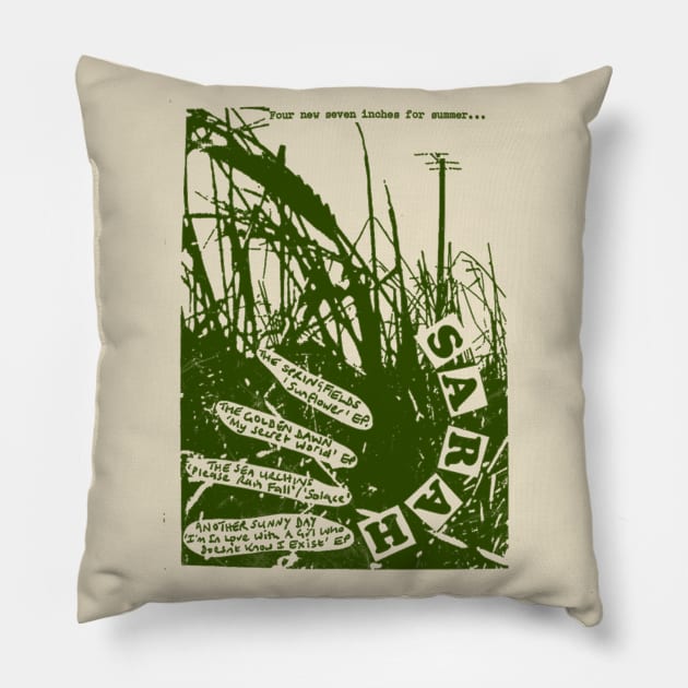 Sarah Records Flyer Tribute Design Pillow by CultOfRomance