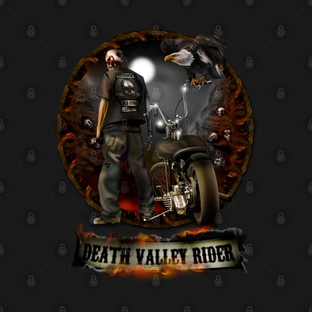 Death Valley  Motorcycle Rider by hardtbonez