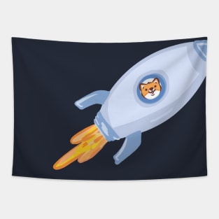 Shiba Inu Dog in Space Ship Tapestry