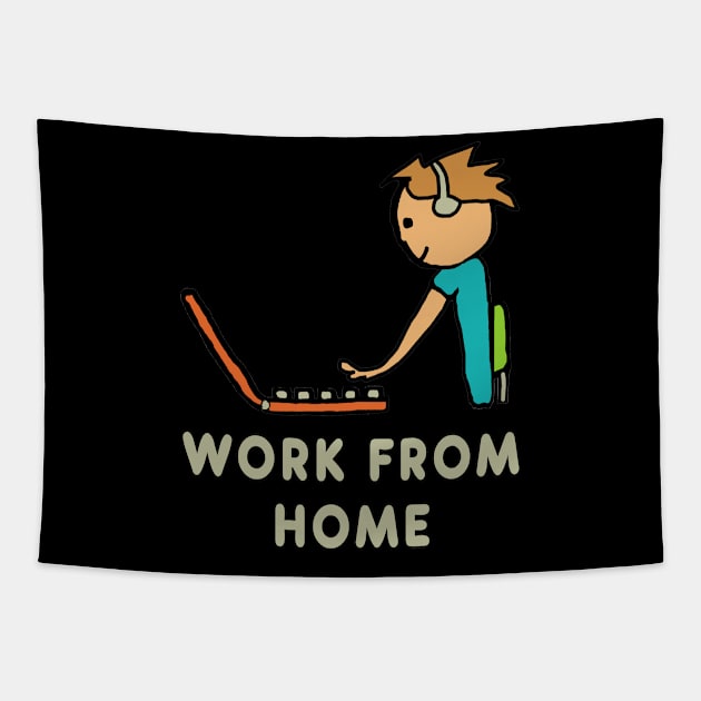 Work From Home Tapestry by Mark Ewbie