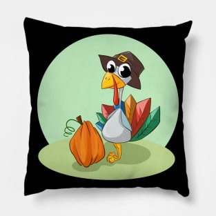 Happy Thanksgiving Cute Turkey Pillow