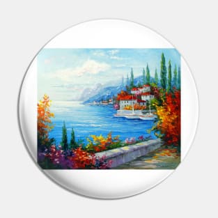 City on the sea coast Pin