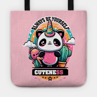 Always Be Yourself Panda Unicorn Tote