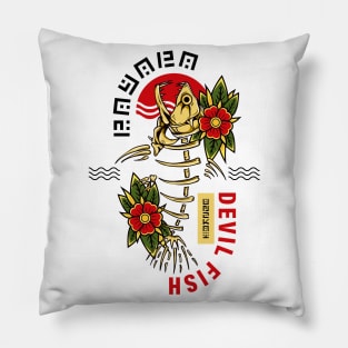 Payara, devil fish with wildflowers Pillow