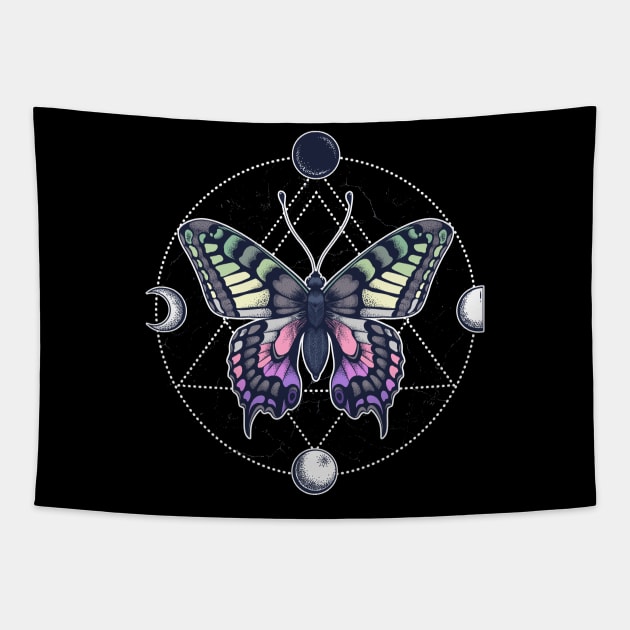 Genderfae Butterfly LGBT Pride Flag Tapestry by Psitta