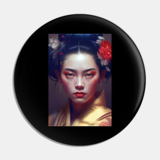 Japanese Geisha In Digital Art. Gift Idea For Japan Fans 6 Pin