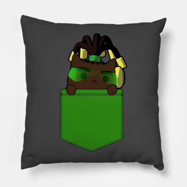 Mewcio "PocketKatsu" - Katsuwatch Pillow by dillongoo