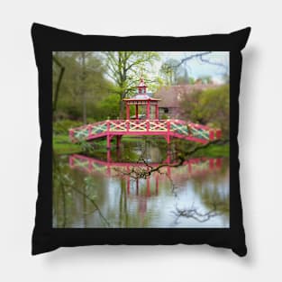 A Red Bridge Pillow