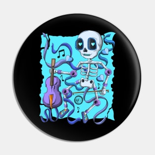 The Skeleton Violin Lover- Día De Los Muertos- Violin music Lover Pin