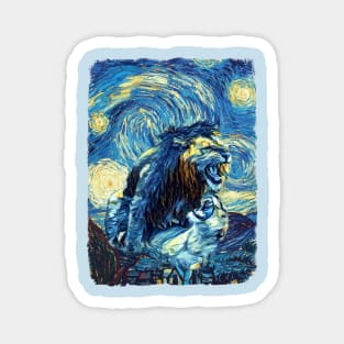 Mafia Lion Van Gogh Style Magnet