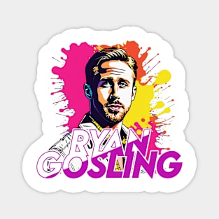 Ryan Gosling vector art fan works graphic design by ironpalette Magnet