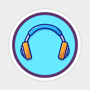 Headphone Cartoon Vector Icon Illustration Magnet