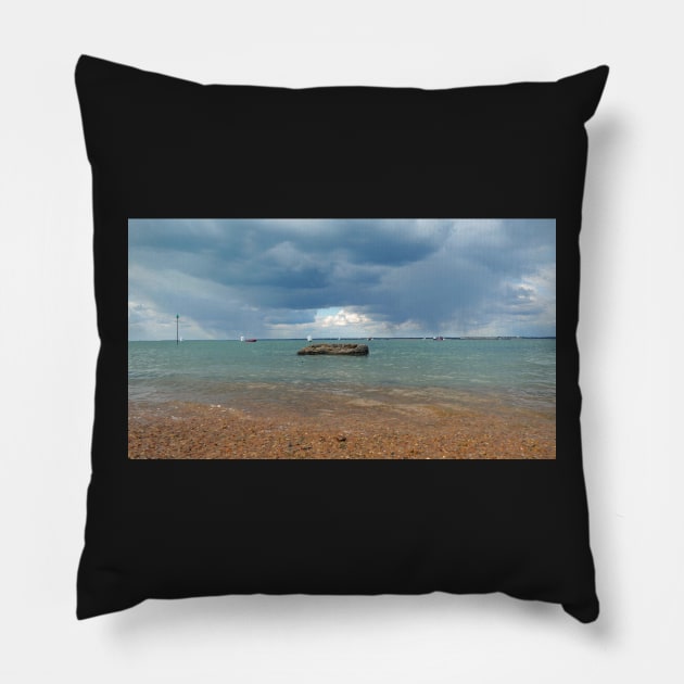 Horizon at Colwell Bay Isle of Wight Pillow by fantastic-designs