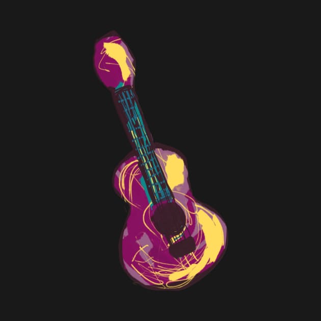 Colorful Acoustic Guitar by Sleepycircle