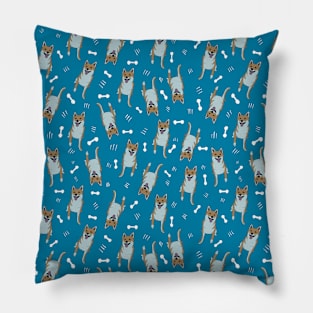 Shiba inu in Blue Pillow