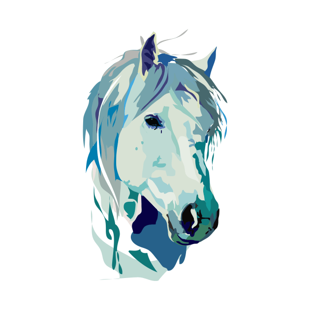 Blue Horse by littleanimals