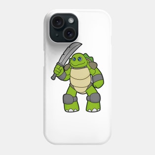 Turtle as Warrior with Sword Phone Case