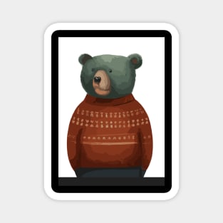 Bear in Winter Pullover Magnet