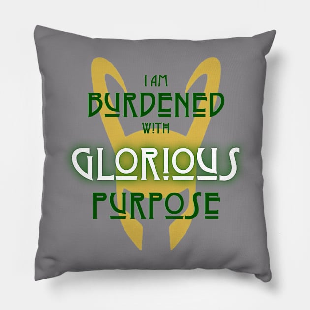 Glorious Purpose (dark text) Pillow by Damn_Nation_Inc