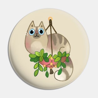 cat and plant Pin