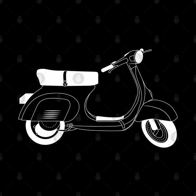 Vespa Primavera ET3 White Outline by kindacoolbutnotreally