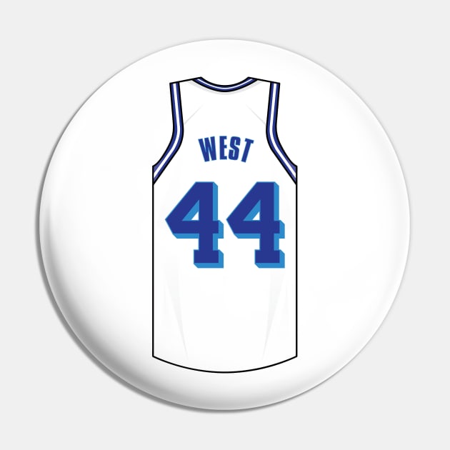 Jerry West Jersey Pin by WalkDesigns