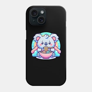 Cute Kawaii Koala Bear Eating Bowl of Ramen Pastel Anime Phone Case