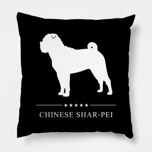 Chinese Shar-Pei Dog White Silhouette Pillow