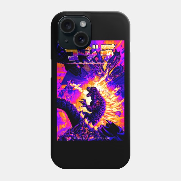 Retro Godzilla Alien Phone Case by Bentonhio