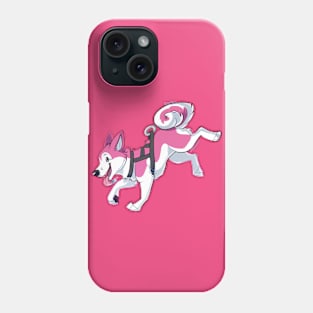 Pink Husky Running Phone Case