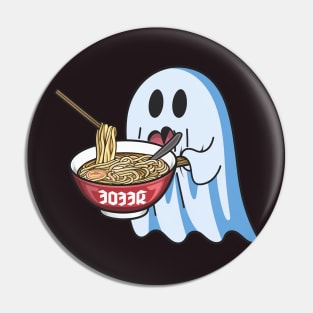 Cute ghost eating ramen Pin