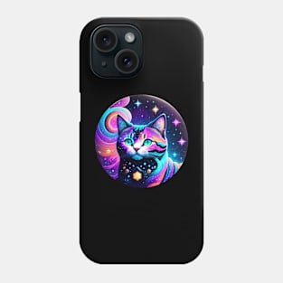 Cute Galaxy Cat Lovers Tee Phone Case