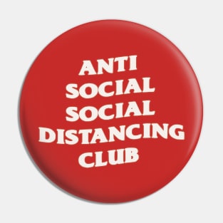 Copy of Anti Social Social Distancing Club (White and Red) Pin