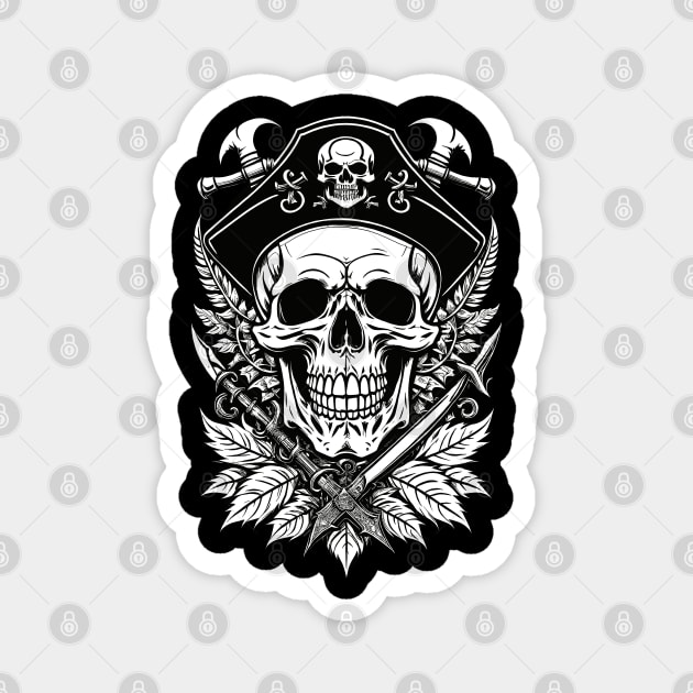 Skull pirate ink Magnet by DeathAnarchy