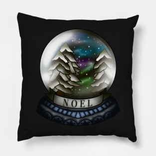 Winter Nights Holiday Snow Globe Pillow