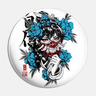 Samurai Vaporwave Aesthetic Geisha Pin