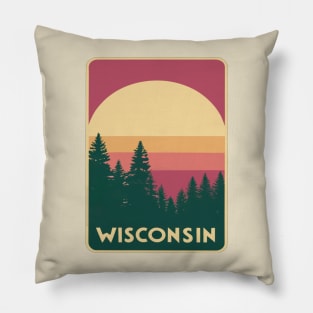 Wisconsin Tourism Sunset Graphic Pillow