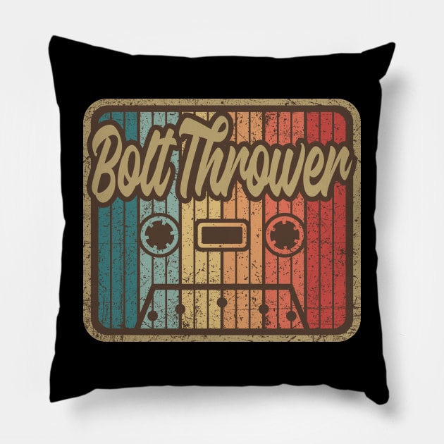 Bolt Thrower Vintage Cassette Pillow by penciltimes