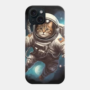 Astronaut Cat In Outter Space Phone Case