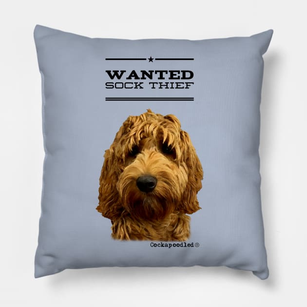 Cockapoo / Doodle Dog Sock Thief Pillow by WoofnDoodle 